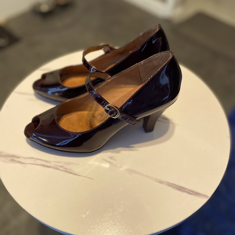Burgundy Patent Leather Heels